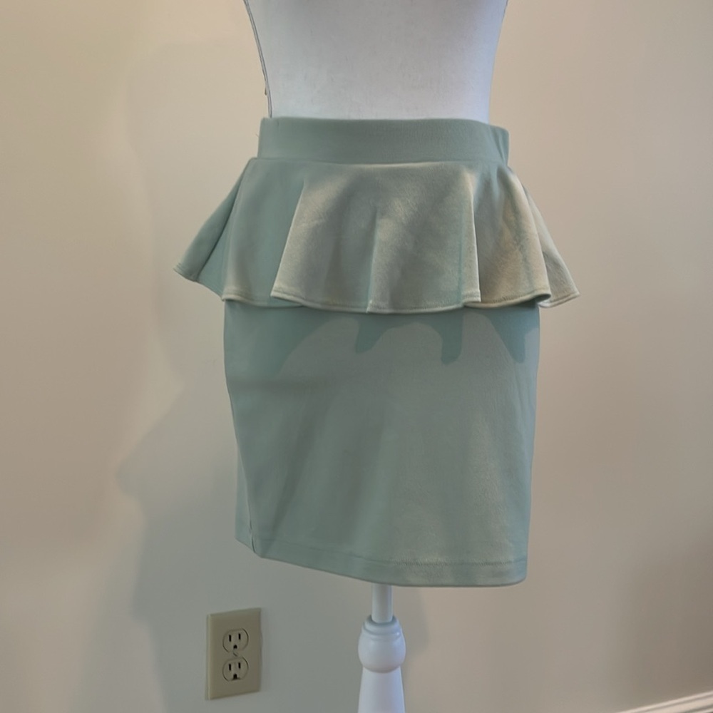Forever 21 Sage Green Peplum Skirt. Medium